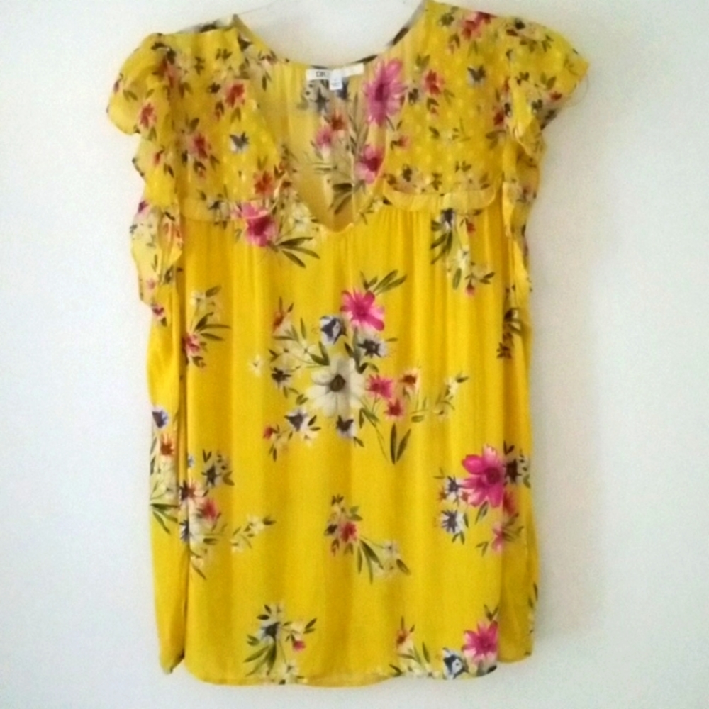 Short Ruffled Cap Sleeve Blouse